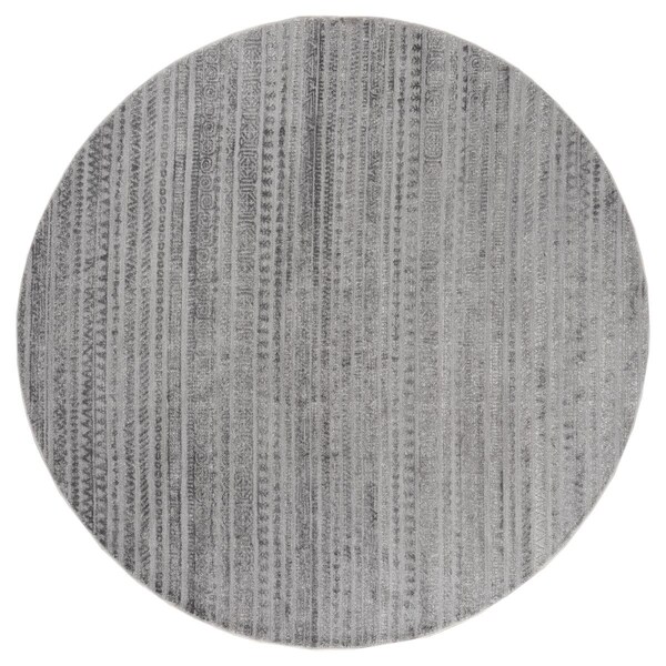 Manmade Cascades Yamsay Grey Round Rug; 7 ft. 10 in. MA3668712 - main